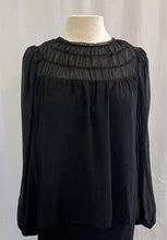 Load image into Gallery viewer, Black Chiffon Long Sleeve Top
