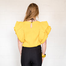 Load image into Gallery viewer, Yellow Ruffle Sleeve Top
